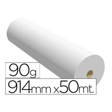 Papel reprografia Plotter 90 g/m2, 914 mm x 50 m.