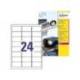 Etiqueta adhesiva Avery poliester blanco 63,5x33,9 mm para impresora laser pack de 480 unidades