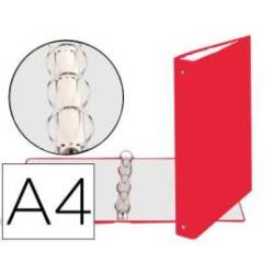 Carpeta Exacompta carton rojo 4 anillas