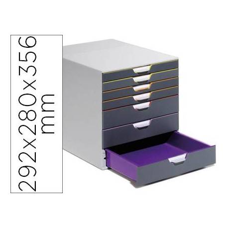 Fichero cajones Durable plastico aplilables 7 cajones gris
