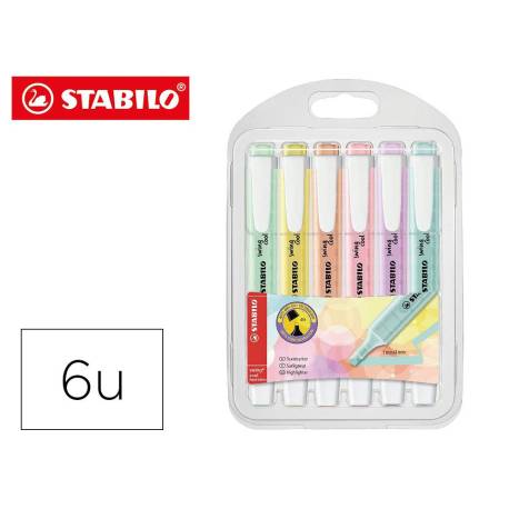 Rotulador Stabilo Swing Cool Pastel Fluorescente 6 unidades