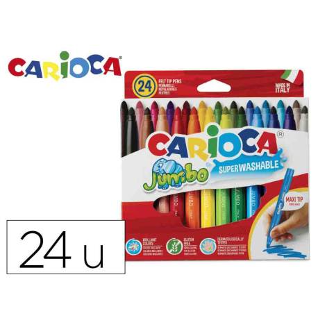 Rotulador Carioca Jumbo grueso lavable caja de 24 rotuladores