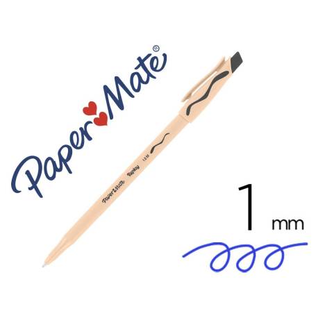 Boligrafo Borrable Paper mate Replay III con goma incorporada color negro 1 mm