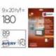 ETIQUETA ADHESIVA AVERY REMOVIBLE PARA IMPRESORA LASER INYECCION TINTA FOTOCOPIADORA COLOR BLANCA 62X89 MM