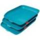 BANDEJA SOBREMESA LEITZ PLASTICO SET DE 3 UNIDADES AZUL