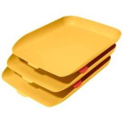BANDEJA SOBREMESA LEITZ PLASTICO SET DE 3 UNIDADES AMARILLO