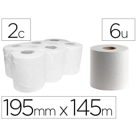 PAPEL SECAMANOS MARCA DAHI 2 CAPAS CELULOSA GOFRADA 195 MM X 145 MT PAQUETE DE 6 ROLLOS