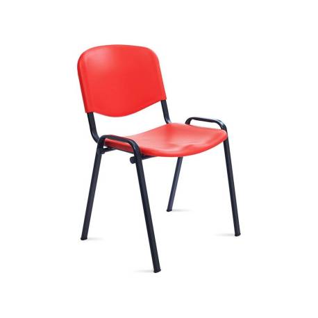 SILLA MARCA ROCADA CONFIDENTE ESTRUCTURA METALICA RESPALDO Y ASIENTO EN POLIMERO COLOR ROJO