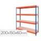 ESTANTERIA METALICA AR STABIL XL 200X150X60 CM 4 ESTANTES 430 KG POR ESTANTE BANDEJA DE MADERA SIN TORNILLOS