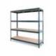 ESTANTERIA METALICA AR STABIL XL 200X150X60 CM 4 ESTANTES 430 KG POR ESTANTE BANDEJA DE MADERA SIN TORNILLOS