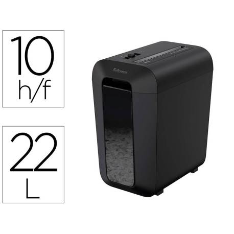 DESTRUCTORA DE DOCUMENTOS FELLOWES LX-65 CAPACIDAD DE CORTE 10 H SEGURIDAD P4 DESTRUYE GRAPAS CLIPS