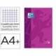 Recambio color 1 oxford din a4+ 80 hojas 90 gr cuadro 5 mm 4 taladros color morado.