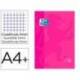 Recambio color 1 oxford din a4+ 80 hojas 90 gr cuadro 5 mm 4 taladros color fucsia.