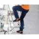 PANTALON DE TRABAJO DELTAPLUS CINTURA ELASTICA 5 BOLSILLOS AZUL MARINO / NARANJA TALLA XL
