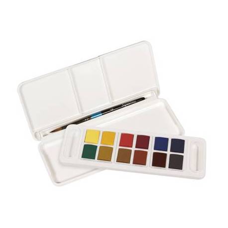 Acuarela Daler Rowney Aquafine Travel Set con pincel Caja 12 colores