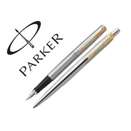 JUEGO MARCA PARKER DUO JOTTER ACERO GT BOLIGRAFO + PLUMA