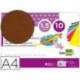 Goma eva liderpapel marrón paquete de 10 hojas
