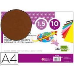 Goma eva liderpapel marrón paquete de 10 hojas