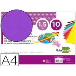 Goma eva liderpapel violeta paquete de 10 hojas