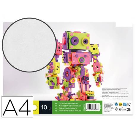 Goma eva liderpapel blanco paquete de 10 hojas