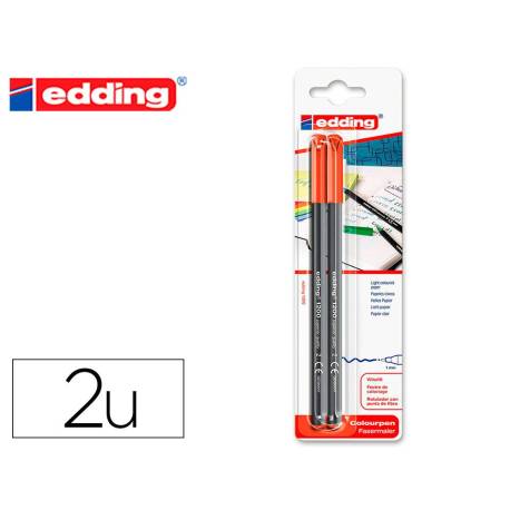 ROTULADOR EDDING PUNTA FIBRA 1200 COLOR ROJO N.2 PUNTA REDONDA 0.5 MM BLISTER DE 2 UNIDADES