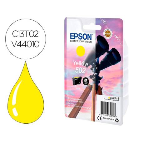 CARTUCHO INK-JET EPSON 502 COLOR AMARILLO C13T02V44010