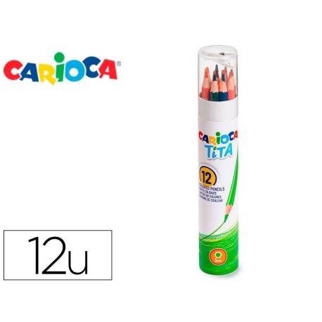 LAPICES DE COLORES CARIOCA TITA MINA 3 MM TUBO METAL 12 COLORES + SACAPUNTAS