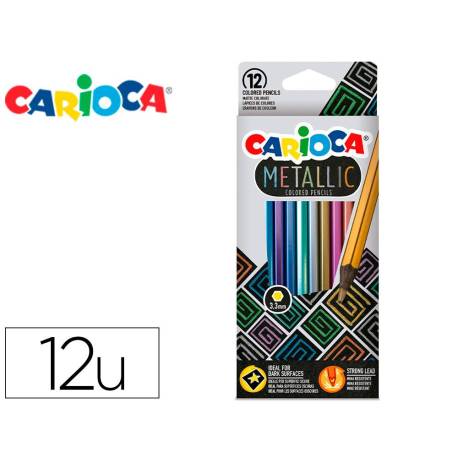LAPICES DE COLORES CARIOCA METALLIC HEXAGONAL MINA 3,3 MM CAJA DE 12 COLORES