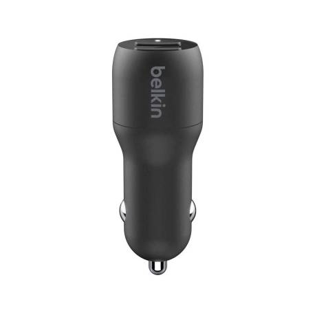 CARGADOR PARA COCHE MARCA BELKIN CCB001BTBK DOBLE USB-A 24W 12W X2 COLOR NEGRO