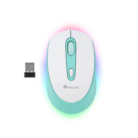 RATON MARCA NGS SMOG OPTICO 1000/1600/2400 DPI INALAMBRICO 3 BOTONES RECEPTOR USB 2,4 GHZ LUCES
