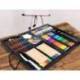 SET DE PINTURAS MARCA DALER ROWNEY 163 PIEZAS CON CABALLETE DE ALUMINIO PLEGABLE 500X70X727 MM