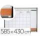 PLANIFICADOR MENSUAL MARCA NOBO MAGNETICO + TABLERO CORCHO HORIZONTAL CON MARCO ARQUEADO PLATA Y NEGRO 585X430 MM