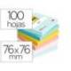 BLOC DE NOTAS ADHESIVAS QUITA Y PON BEACHSIDE 100% PEFC 76X76 MM 100 HOJAS PACK DE 6 UNIDADES