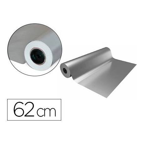 PAPEL DE REGALO BASIKA METALIZADO COLOR PLATA BOBINA 62 CM