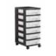 CAJONERA ARCHIVO 2000 6 CAJONES TRANSPARENTE CARCASA COLOR NEGRA 6 LITROS CON RUEDAS 390X290X685 MM