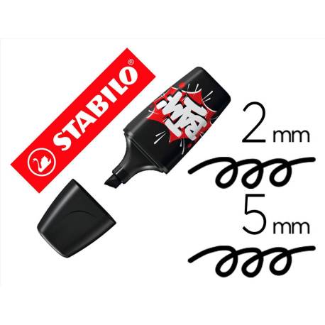 ROTULADOR STABILO BOSS MINI FLUORESCENTE BY SNOOZE ONE COLOR NEGRO