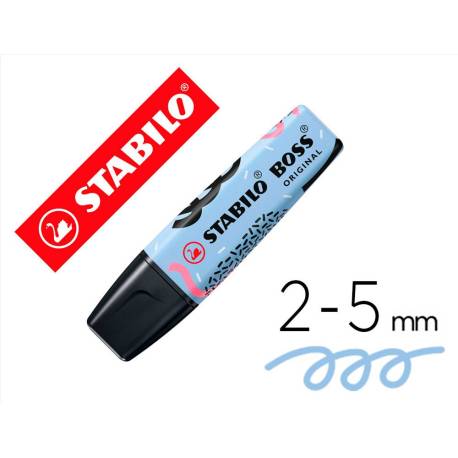 ROTULADOR STABILO BOSS FLUORESCENTE ORIGINAL PASTEL BY JU SCHNEE AZUL NUBLADO