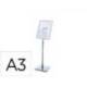 EXPOSITOR MARCA ROCADA DE SUELO MAGNETICO ROTATIVO 90 HORIZONTAL/VERTICAL ALTURA AJUSTABLE DIN A3