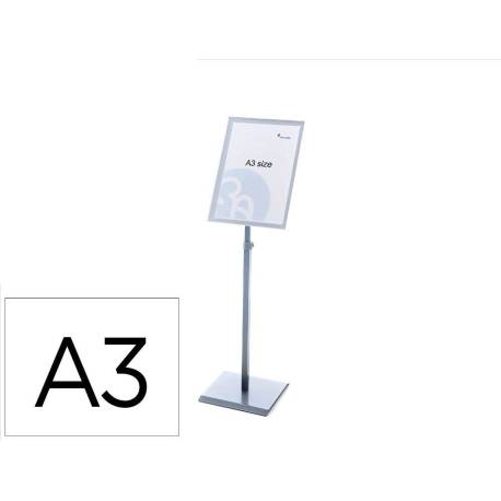 EXPOSITOR MARCA ROCADA DE SUELO MAGNETICO ROTATIVO 90 HORIZONTAL/VERTICAL ALTURA AJUSTABLE DIN A3