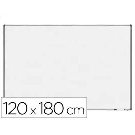 PIZARRA BLANCA MARCA ROCADA LACADA MAGNETICA MARCO ALUMINIO CON CANTONERAS 120X180 CM