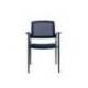 SILLA ROCADA CONFIDENTE BRAZOS FIJOS ESTRUCTURA METALICA ASIENTO TELA IGNIFUGA COLOR NEGRO RESPALDO MALLA