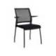 SILLA ROCADA CONFIDENTE BRAZOS FIJOS ESTRUCTURA METALICA ASIENTO TELA IGNIFUGA COLOR NEGRO RESPALDO MALLA