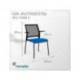SILLA ROCADA CONFIDENTE BRAZOS FIJOS ESTRUCTURA METALICA ASIENTO TELA IGNIFUGA COLOR AZUL RESPALDO MALLA
