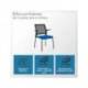 SILLA ROCADA CONFIDENTE BRAZOS FIJOS ESTRUCTURA METALICA ASIENTO TELA IGNIFUGA COLOR AZUL RESPALDO MALLA