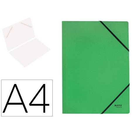 CARPETA LEITZ RECYCLE GOMAS DIN A4 CARTON RECICLABLE 100% COLOR VERDE