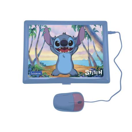 ORDENADOR PORTATIL MARCA LEXIBOOK STITCH EDUCATIVO PARLANTE BILING E CON 124 ACTIVIDADES EN INGLES Y ESPAÑOL