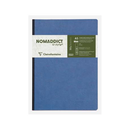 LIBRETA COSIDA MARCA CLAIREFONTAINE 14,8X21 CM 96 HOJAS AGE-BAG LISO AZUL