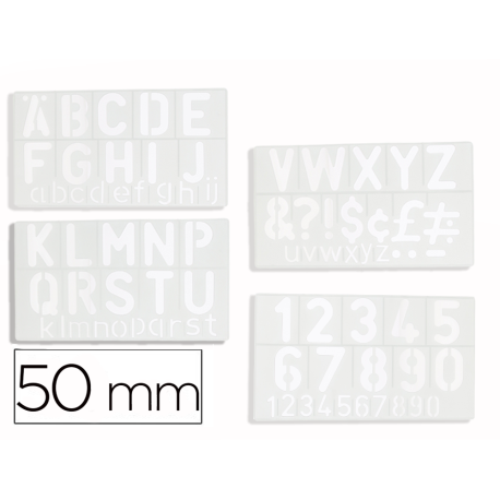 Plantilla Liderpapel rotulacion 1700 letras y numeros 50 mm