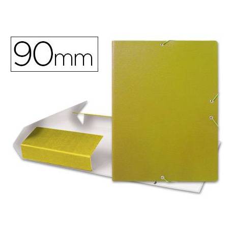 Carpeta de proyectos Liderpapel de carton gomas amarillo 9 cm