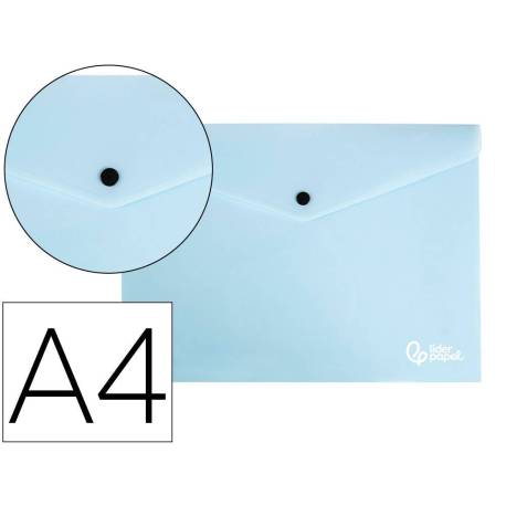 Carpeta dossier broche Liderpapel DIN A4 polipropileno 180 micras 50 hojas azul